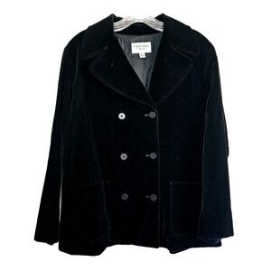 Emanuel Ungaro Womens Black Velvet Blazer Jacket‎ 10 PETITE Whimsigoth Holiday